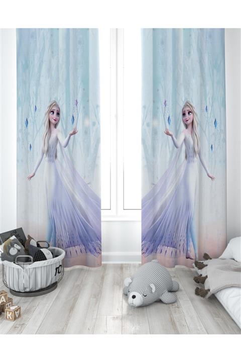 EVPANYA Prenses Elsa Lightout Saten Fon Perde ( Tek Kanat )