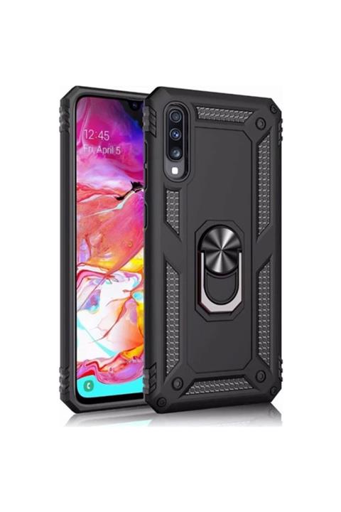 Samsung Galaxy A50 Kılıf Military Armor Ring Case Tank Zırh Yüzüklü Standlı