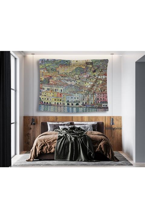 Hobimania Duvar Örtüsü Tapestry Gustav Klimt Malcesine On The Garden Lake 150x100 Cm Duvar Dekorasyon Moda