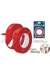 KL HOME Süper Güçlü Çivisiz Montaj Bant 2 Metre Uzunluk 18mm En Çift Taraflı Akrilik Bant ( 1 Adet )