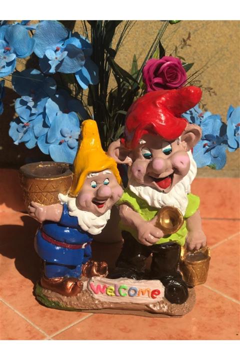 Velovis Dekoratif Welcome Cüce Bahçe Heykeli