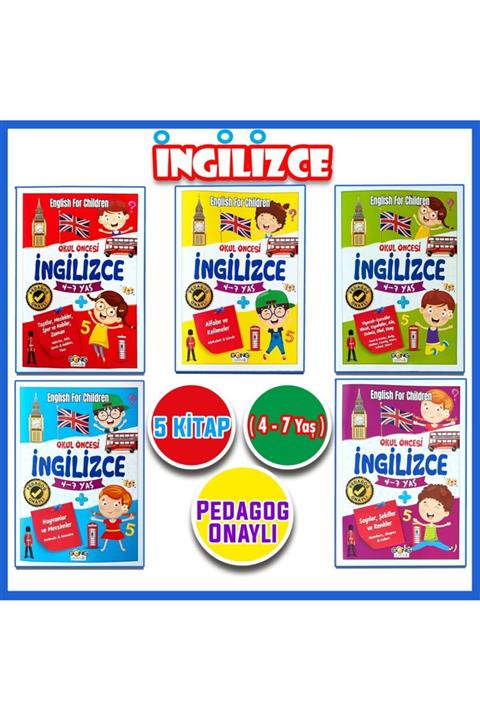 Harika Kitap 4 - 7 Yaş Ingilizce Eğitim Seti 5 Kitap