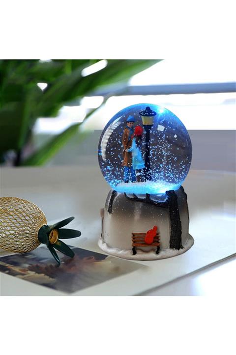 ŞifaiNur Sevgiliye Özel Gece Lambası Işıklı Kar Küresi Ve Müzik Kutusu