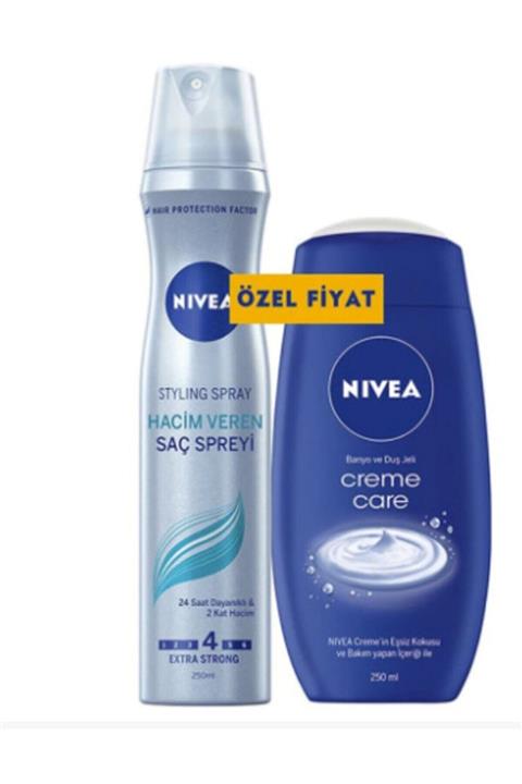 Nivea Hacim Veren Saç Spreyi 250 Ml + Creme Care Banyo Ve Duş Jeli 250 Ml