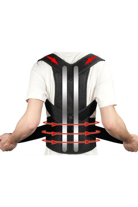 Ankaflex Unisex Siyah Ortopedik Dik Duruş  Korsesi