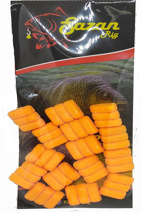 SAZAN RİG 3 Lü Yüzen Mısır Boncuk Turuncu ( Dar Delik)