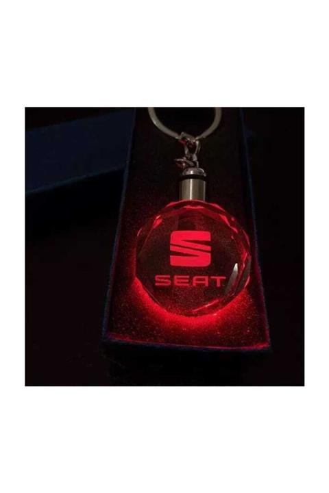 Led Anahtarlık Seat Logolu Led Işıklı 3d Araba Anahtarlık Yedek Pil Hediye
