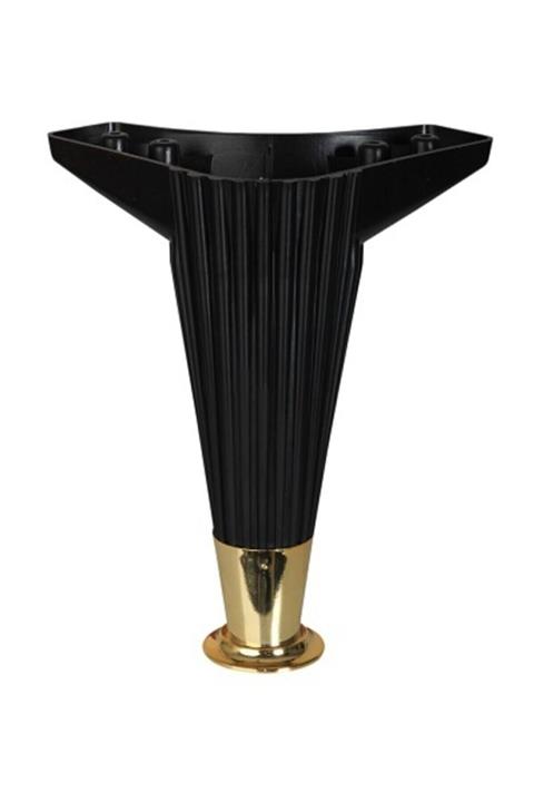 PVCBURADA Asya Çizgili 20 Cm Siyah / Gold Mobilya Ayağı- Dolap, Koltuk , Tv Ünitesi Ayağı