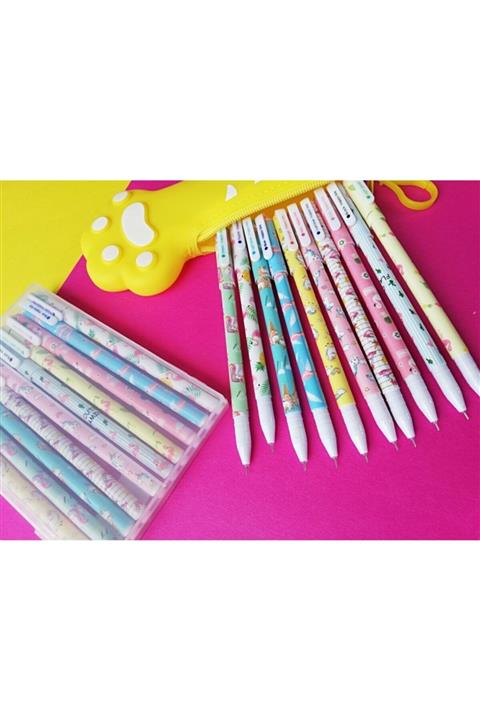 ciceklidukkanonline Unıcorn Karışık Desen 10lu Jel Mürekkep Kalem