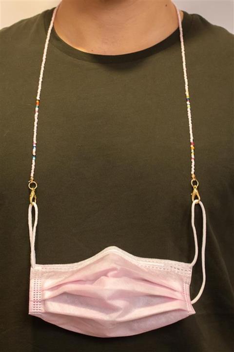 OKFİS Açık Pembe Boncuklu Maske Boyun Zinciri 65 cm
