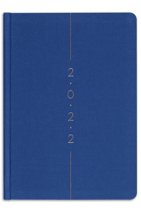 Matt Notebook 2022 Yılı A5 Keten Ajanda 12 Aylık Mavi