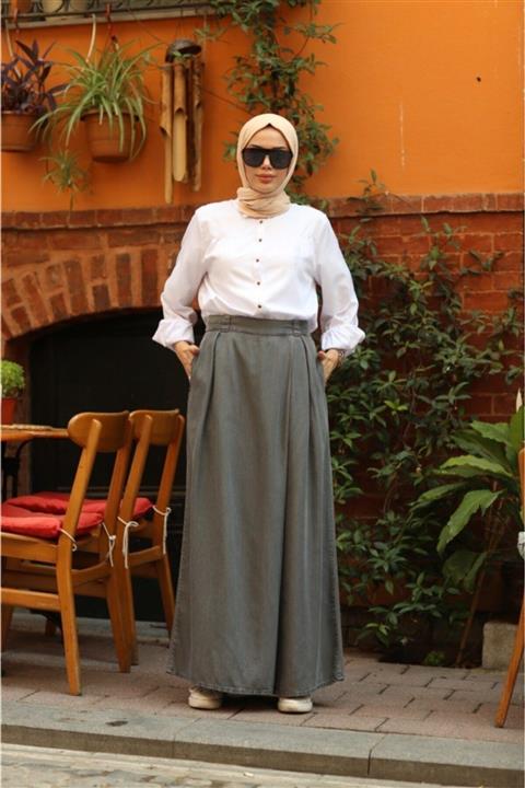 Neways Tensel Pantolon Etek Gri 1073