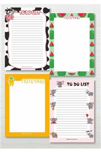 Aşktan Basım Hizmetleri Aşktan Basım 4lü Note Pad To Do List Bloknot 10x14 cm