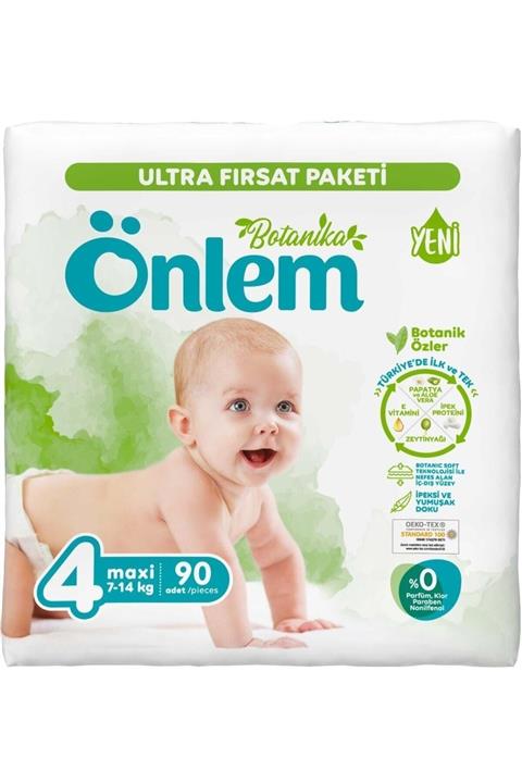 ÖNLEM Bebek Bezi Botanika Ultra Fırsat Pk Beden:4 (7-14kg) Maxi 90 Adet