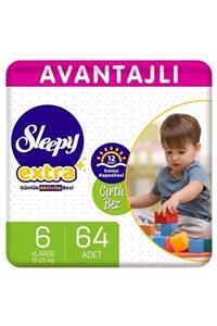 Sleepy 6 Xl 4'lü Extra Cırtlı Bez 64'lü