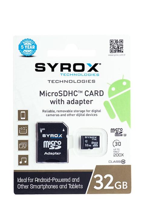 Syrox 32 Gb Class 10 Microsd Adaptörlü Hafıza Kartı