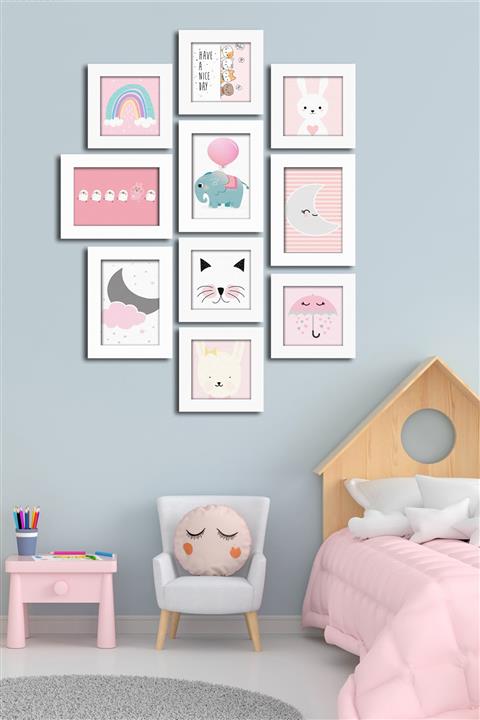 Cadran 10 Parçalı Çerçeve Görünümlü Mdf Tablo Seti Flm087