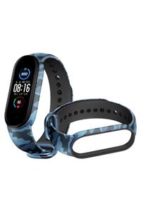 YONAGA Xiaomi Mi Band 3/4 Uyumlu A+ Yüksek Kalite Kamuflaj Desenli Akıllı Bileklik Kordon Kayış Silikon