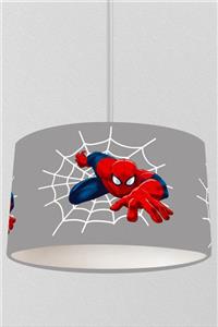 JUNİOR HOME CONCEPT Gri Zemin Spiderman Figürlü Çocuk Odası Sarkıt Avize