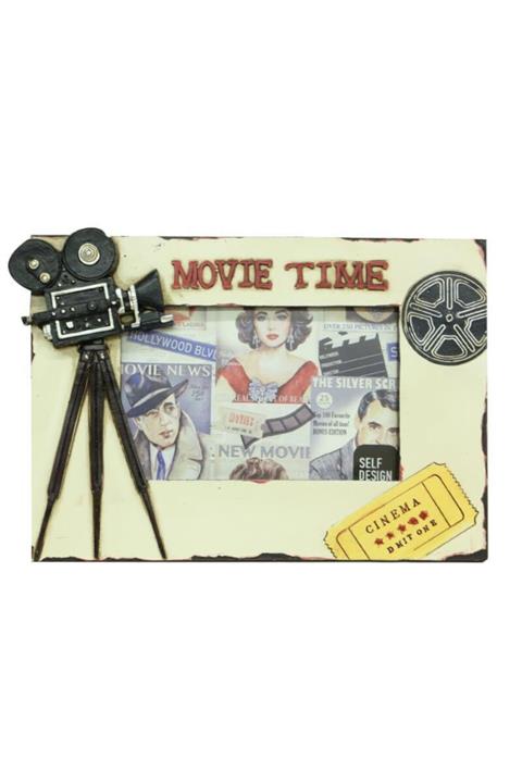 Yakamoz home Çerçeve Kamera Krem Renkli Dekoratif Polyester Hediyelik