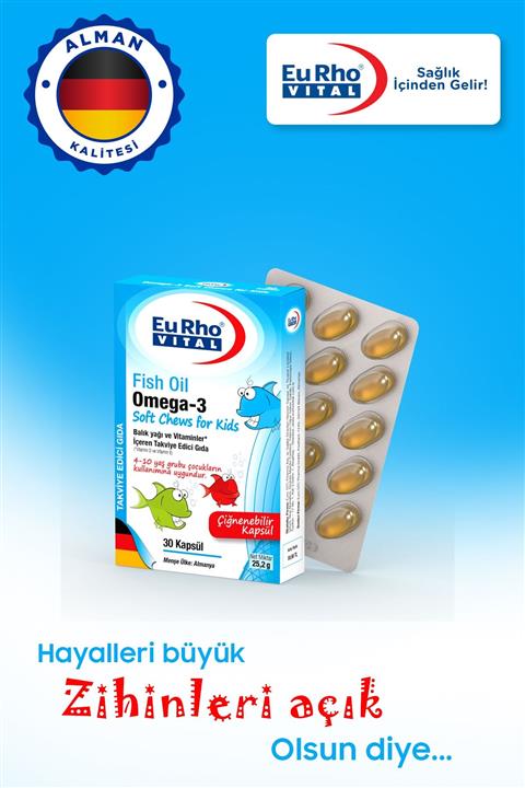 Eurho Vital Fish Oil Omega-3 Soft Chews For Kids 30 Kapsül
