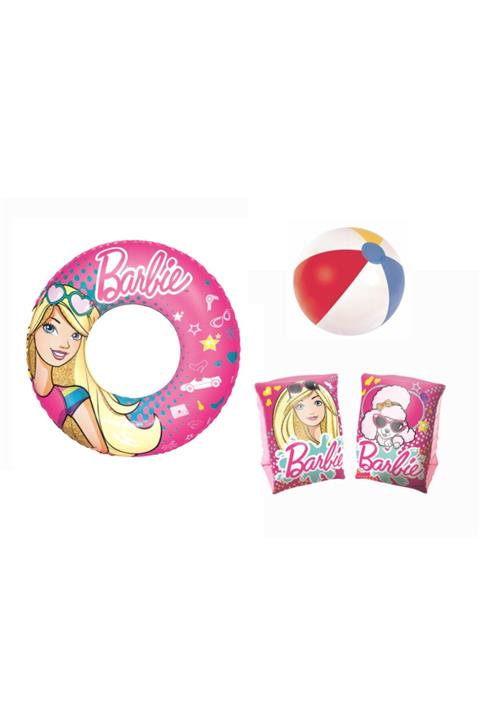elife shop Es93202-3t Lisanslı Barbie Havuz Deniz Simit Kolluk Top Seti 3’lü Set