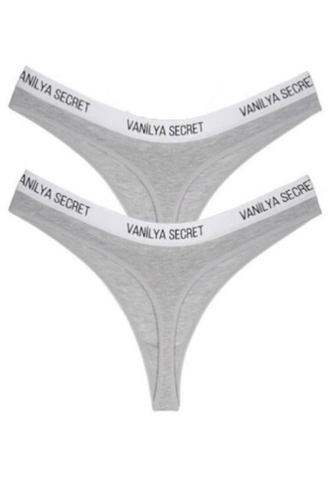Vanilya Secret Kadın Beli Bant Lastikli Pamuklu Tanga 2'li Paket