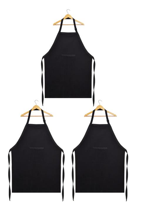 Fidan Tekstil Denizli 3 Adet Garson Aşçı Şef Mutfak Önlüğü Kemerli Gabardin Kumaş