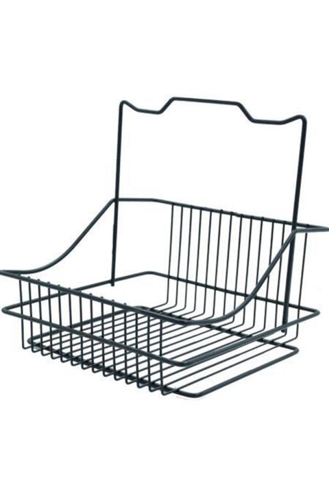 LEVA Moda Mutfak Banyo Dekoratif Askılı Metal Tel Sepet Siyah 9005760