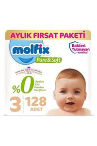 Molfix Pure&Soft 3 Beden Midi Aylık Fırsat Paketi 128 Adet