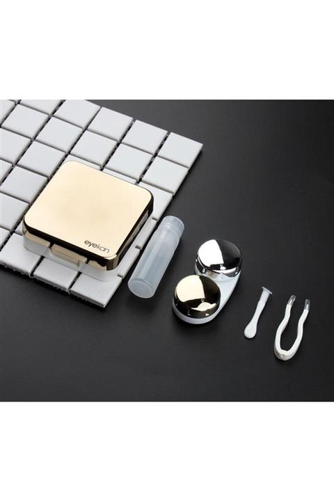 vırtzırt Gold Aynalı Lens Kutusu, Lens Cımbızı, Lens Vantuzu, Solüsyon Şişesi