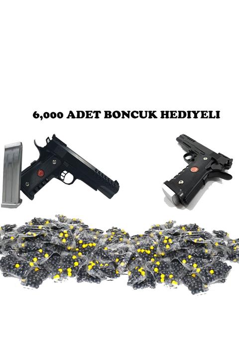 Fırsat Oyuncak Silah Boncuk Atan Lazerli Tabanca 6,000 Adet Hediye Boncuk Atan Tabanca