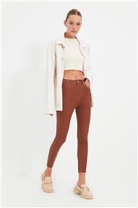 TRENDYOLMİLLA Kahverengi Yüksek Bel Skinny Jeans TWOAW22JE0760