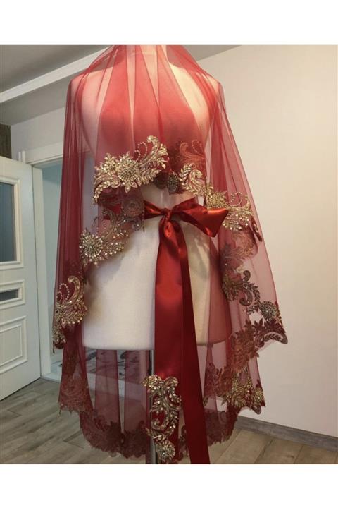 Hand craft by ESRA Özel Dantel Işlemeli Duvak Ve Kuşak