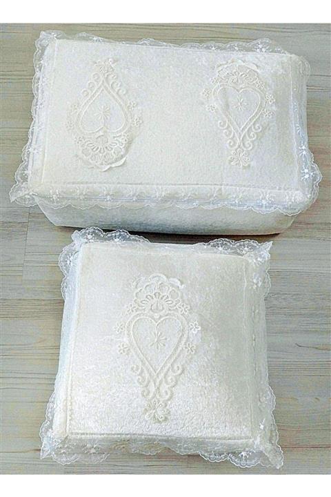 DİLEX Set Çeyizlik Bohça Gelin Bohçası Damat Bohçası Kadife 2 'li Hurç