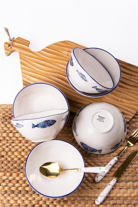 MUKKO HOME Balık El Dekorlu 6 Parça Çorba Kase Seti