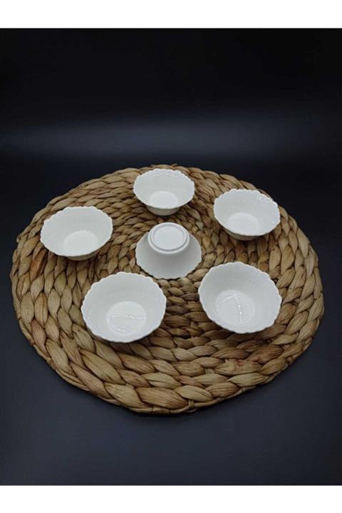 B&B STORE 6'lı Desenli Porselen Lokumluk Sosluk Reçellik