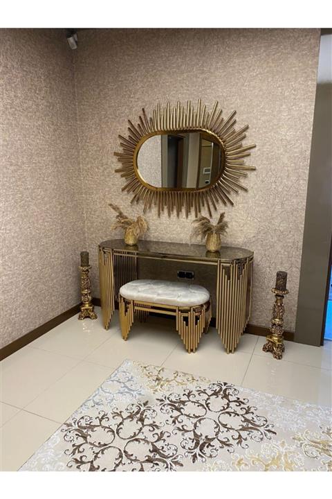 Ekgconcept Piyano Model Gold Dresuar Ayna Ve Puf