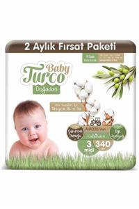 Baby Turco Doğadan 3 Numara Midi 340 Adet