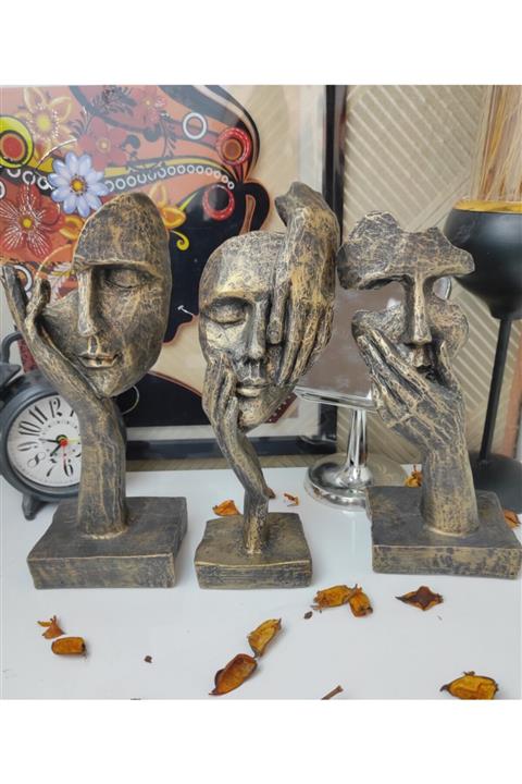 MKT SANAT Dekoratif Mask Üçlü Set