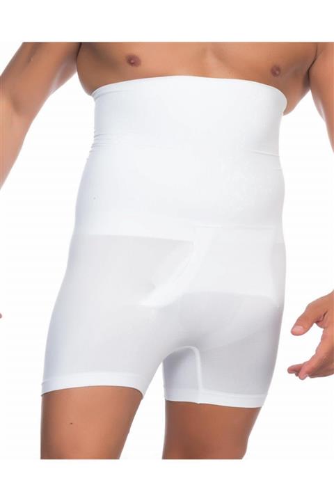bejamonti Erkek Boxer Paçalı Korse Beyaz 1 Beden Incelme Garantili