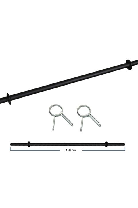 TAN SPOR Düz Bar 150 cm Ve 2 Adet Sıkıştırma Yayı