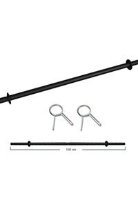 TAN SPOR Düz Bar 150 cm Ve 2 Adet Sıkıştırma Yayı