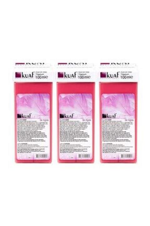 Kuaf Titanyum Pembe Kartuş Ağda 100 ml 3 Adet