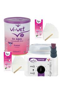 Vivet Pudralı Konserve Sir Ağda Seti 800ml - Profesyonel Depirol Ağda Isıtıcı Makinesi 5 Parça