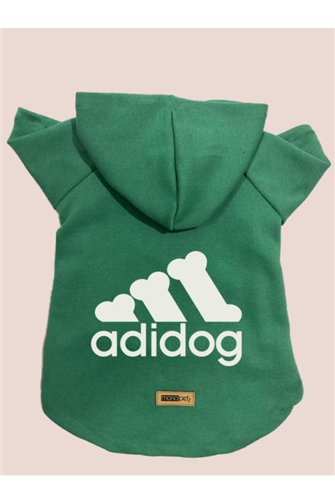 Monopetz Kapişonlu Sweatshirt Köpek Ve Kedi Kıyafeti Yeşil Adidog S Beden