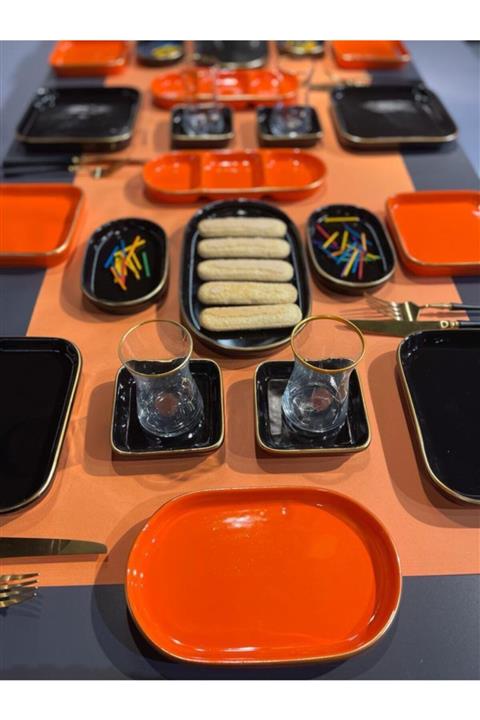 Sembol Valery 32 Parça Stoneware Turuncu Kahvaltı/sunum Seti