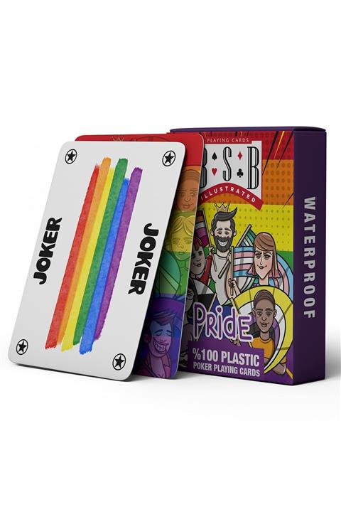 BSB Pride Lgbt Plastik Oyun Kağıdı Iskambil Kağıdı Mor