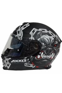 AXXIS Eagle Sv Cyber Bull Matt Black Motosiklet Kaskı Kapalı