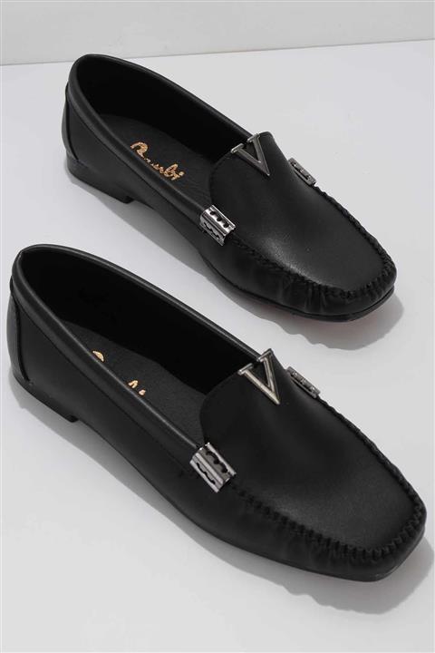 Bambi Siyah Kadın Loafer Ayakkabı K01542034409